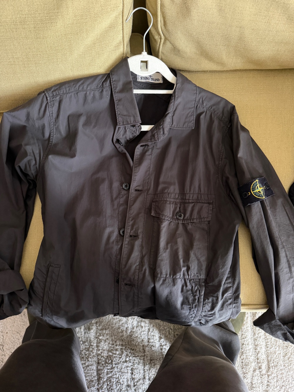 Stone Island Men's Field Jacket in Charcoal Gray